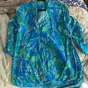 Lily Pulitzer Blue and Green Women's Dress
